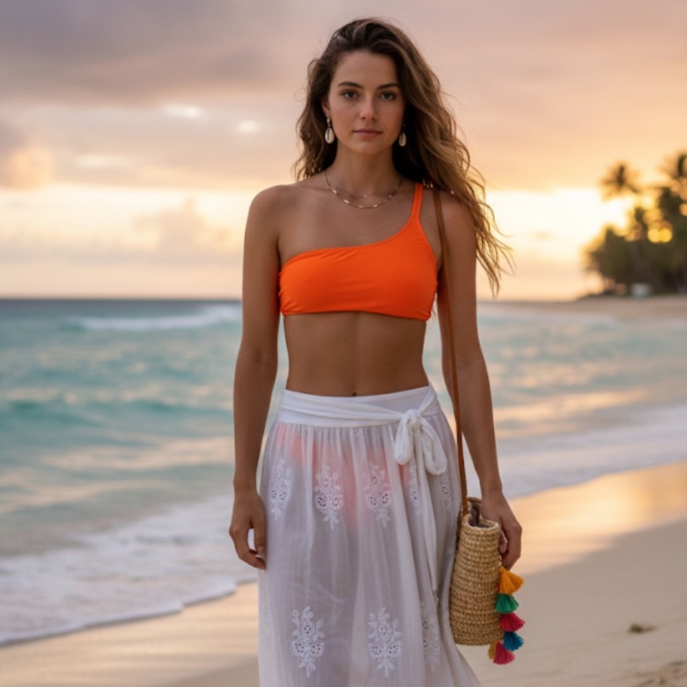 Molybell Orange swimming‎ bikini set size L